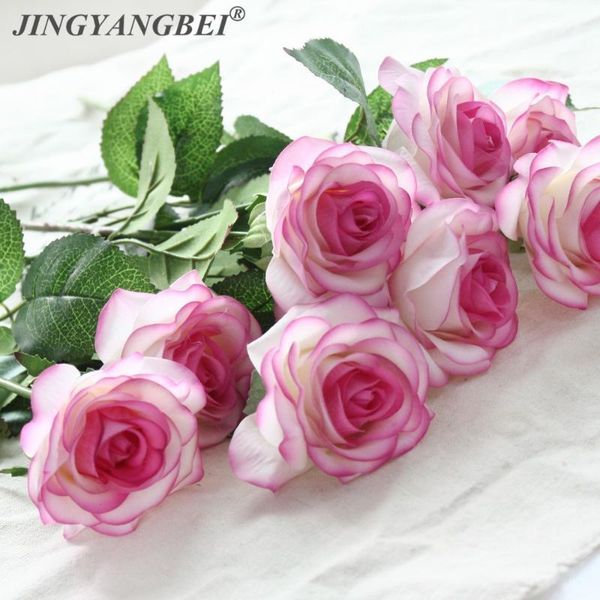 

decorative flowers & wreaths 6 heads real touch spring latex artificial rose bouquets for a wedding home decoration1