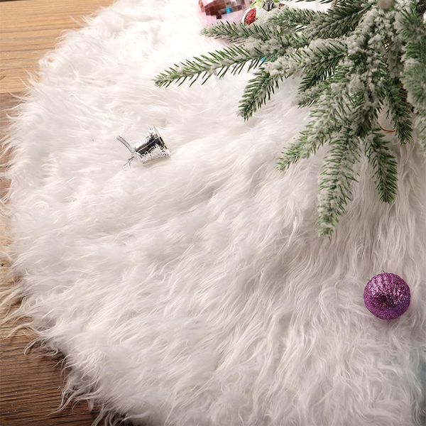 

christmas decorations 46/60/78/90cm red white tree skirt plush nowoven fabric skirts for decoration xmas home decor floor mat