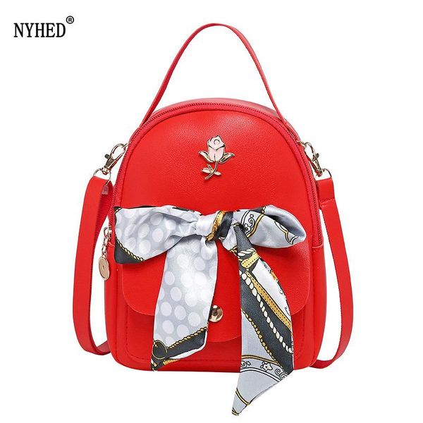 

nyhed women small backpack fashion scarves mini backpacks for girl causal purse