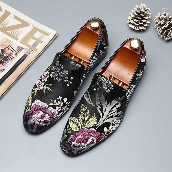 

cimim embroidered formal shoes men 2019 new business office dress shoes chinese style big size italy men loafers casual1, Black