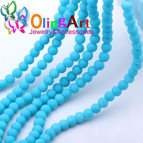 

olingart rubber glass beads 100pcs 6mm candy color neon matte loose beads handmade jewelry making bracelet diy wmtpzk bdesybag