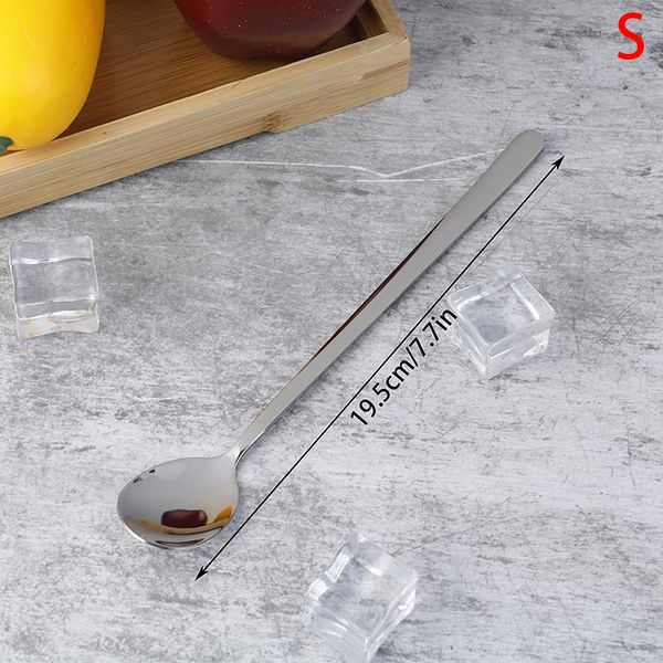 

1pcs stainless steel long handled coffee spoon ice dessert tea spoon for picnic flatware kitchen accessories h wmtzok