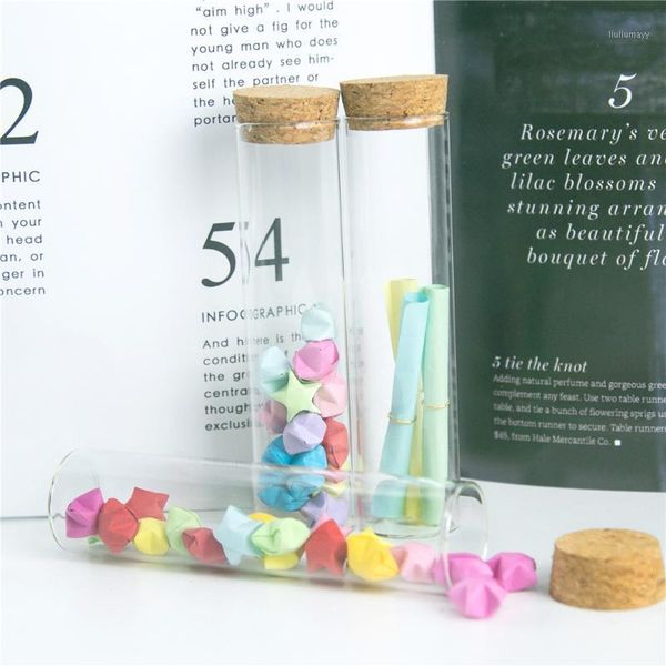 

50pcs 60ml empty test tube glass bottle is cute clear small container for make handicraft wishing bottle snack jar perfume vial1