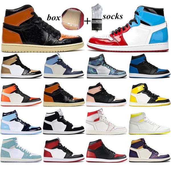

с коробкой классики jumpman 1 1s мужские баскетбольные туфли для женщин разрушенные бэкграничные obsidian mocha unc мужские тренеры на откры, White;red