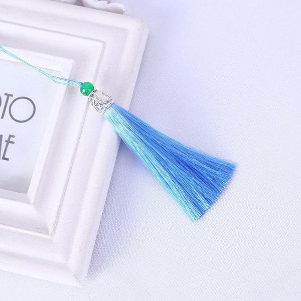 

5pcs new style jade beads tassel diy garments materials key bag phone bookmark tassel pendant hand make embellissements craft h jllxst