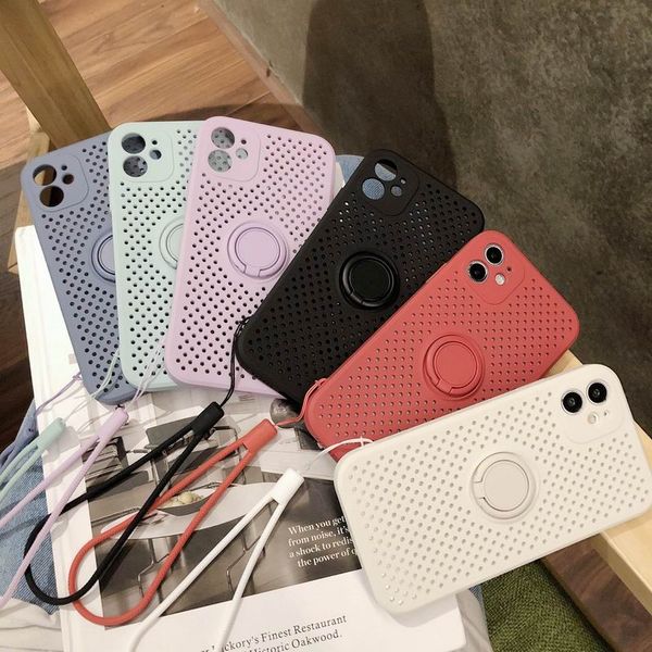 

heat dissipation breathable cooling bracket and lanyard case for iphone 12 case 11 11pro max xr xs max x 8 7 6s plus se 2020 11pro soft tpu
