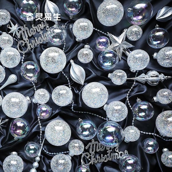 

taiwan colorful transparent pink christmas tree pendant plastic ball decorationnew