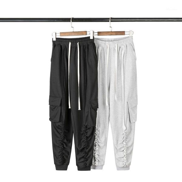 

men plain jogger pants casual sweatpants fashion fold trousers hip hop streetwear black track pants cotton new 2020 autumn1