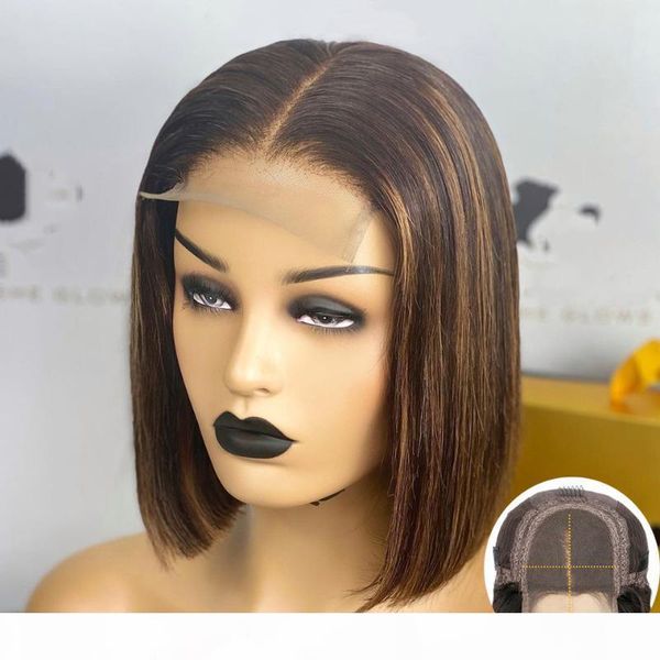 

jk hair 150% color l1b 30 short bob human hair wigs for women 4x4 lace closure wig black roots remy brazilian wig pre plucked, Black;brown