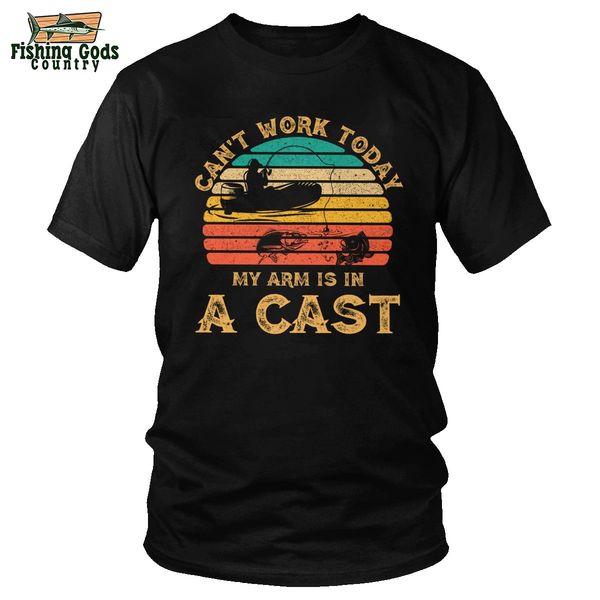

sport funny fishing i can't work today my arm cast t shirt fgc