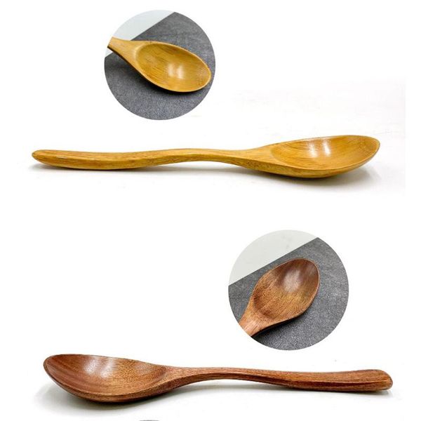 

1pc soup teaspoon mixing long handle wooden spoon bamboo cooking tool desserts salad forks 1pc soup h jlldtk