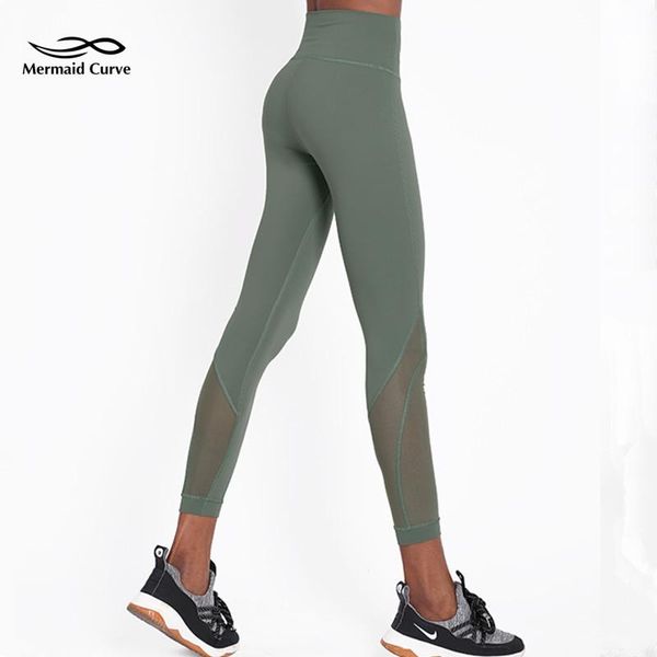 

mermaid curve net yarn patchwork yoga pant women sweat-naturally wicking breathable leggings gym fitness mid-waist running pants, White;red