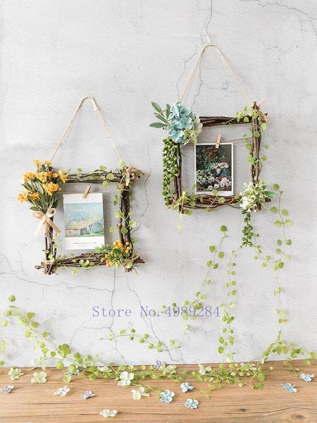 

creative wooden manual artificial flower p frame wall decoration wall hanging rural p frame wedding decorative ornaments1