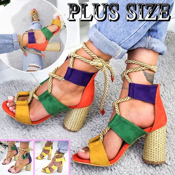 

women sandals wedge espadrilles summer shoes woman 7cm high heels gladiator women heels sandals lace up platform sandals, Black
