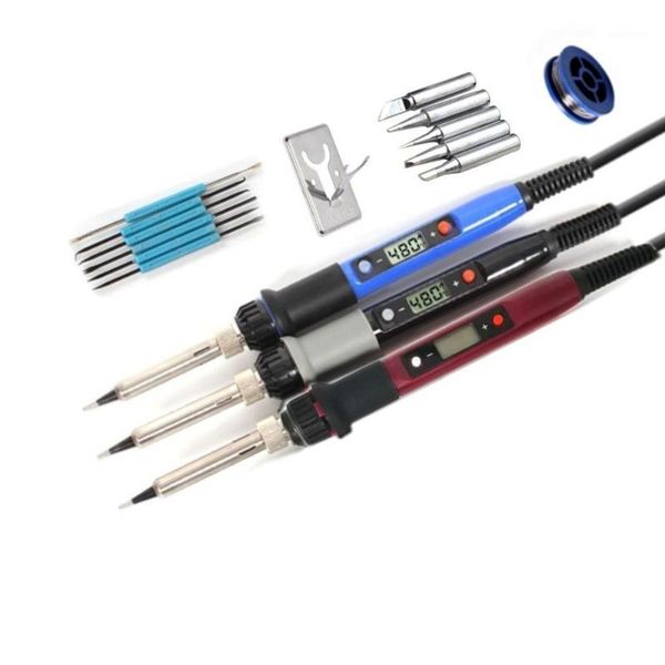 

60w80w electric digital lcd soldering iron station 220v 110v temperature adjustable welding soldering tips tools accessories1