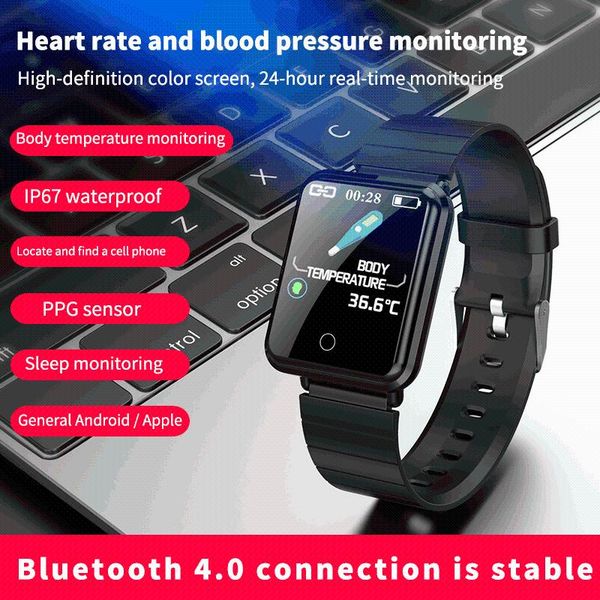 

v6t new smart bracelet measuring temperature, blood pressure, sleep, heart rate call reminder call smart watch
