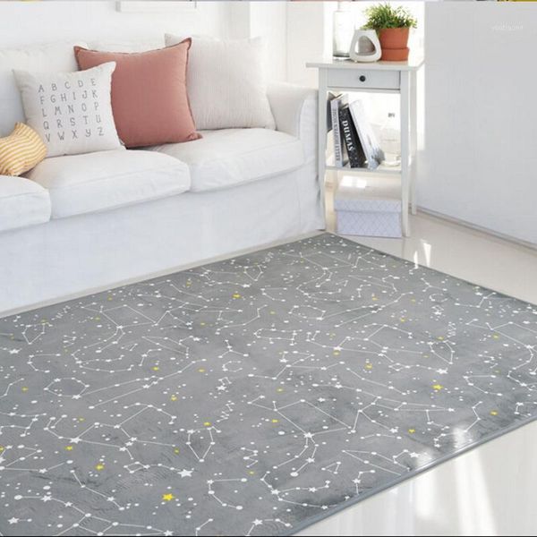 

night sky star printed area rugs nordic grey white carpets for living room sofa table bedside bedroom non-slip floor mats1