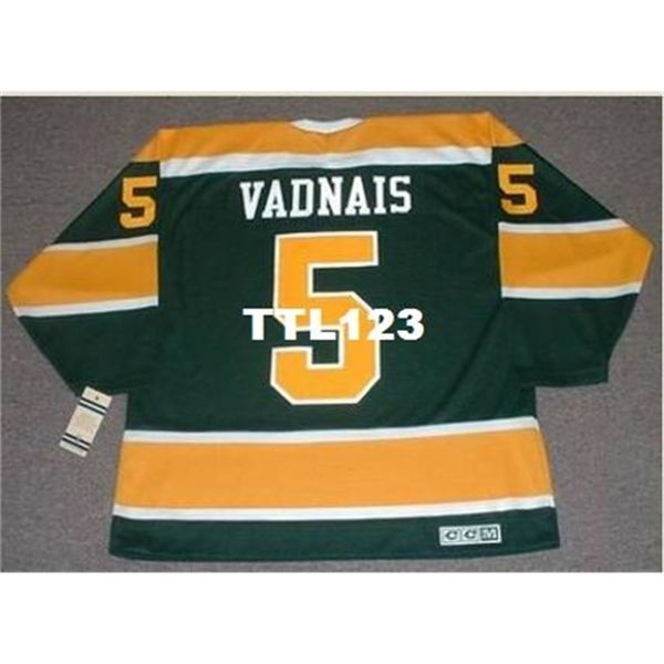 

121s #5 carol vadnais california golden seals 1971 ccm vintage retro home hockey jersey or custom any name or number retro jersey, Black
