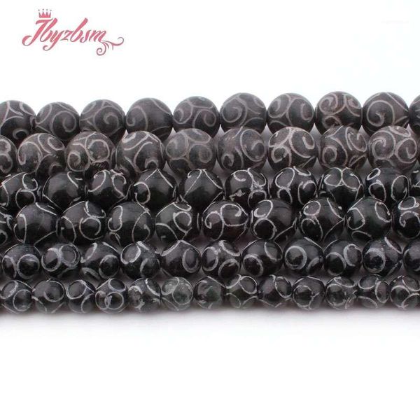 

8,10,12mm round beads black carved agates stone beads for diy necklace bracelets jewelry making loose strand 15"1