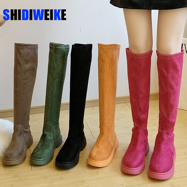 

new winter models snow boots women over the knee shoes female in tube long boots feminino zapatos mujer bota colourful lj201130, Black