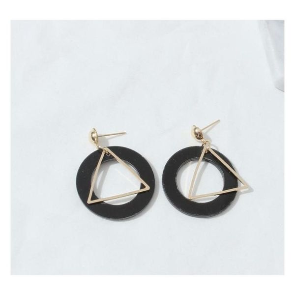 

geometric triangle plastic double exaggerated minimalist simple circle earrings whole sqcqzw homes2007, Silver