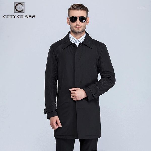 

city class new mens autumn coats fashion casual classic trenchs fit turn-down collar for male 1061-11, Tan;black