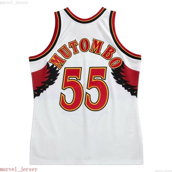 Costume Costume Dikembe Mutombo Mitchell Ness Hardwood 1996-97 Jersey XS-6XL Mens Mens Retrocedores Basquete Jerseys Homens Baratos Mulheres Jogos Jogos