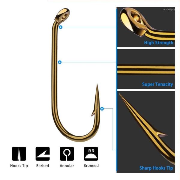 

200pcs fishing hooks 4 sizes fishing trout salmon dry hook1