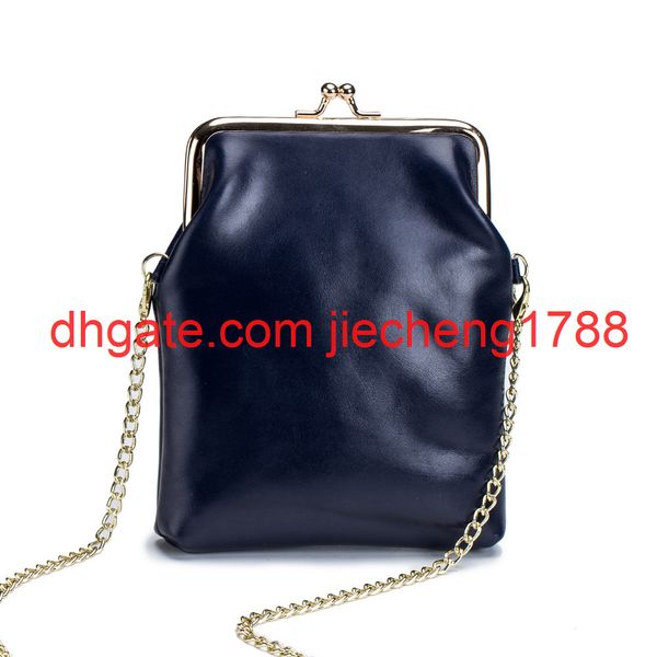 

leather fashion mobile phone bag small women's single shoulder chain messenger bag mini clip small bag, Red;black