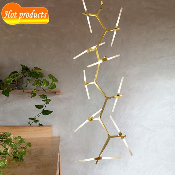 

staircase branches chandelier lobby high ceiling chandeliers luxury indoor decor lighting fixtures for duplex apartment lights lc8g