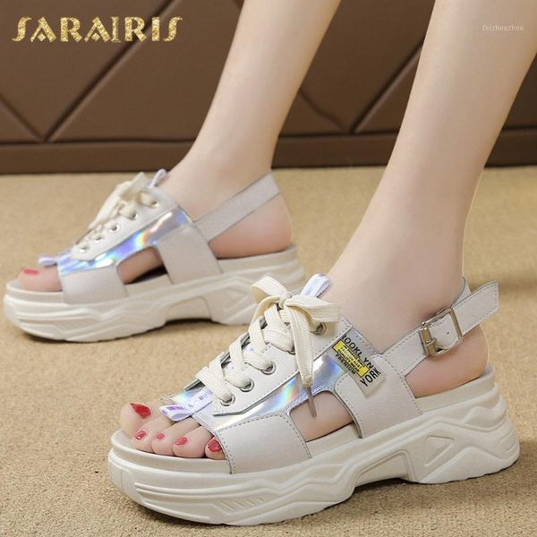 

sarairis 2020 new fashion casual buckle strap summer sandals women shoes cross tied platform wholesale shoes lady sandals1, Black