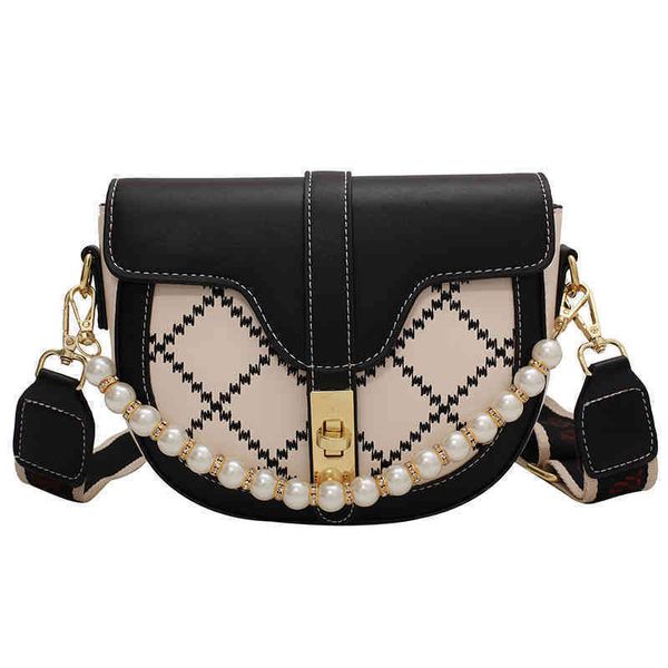 

2022 latest models handbag wholesale women's french saddle ins simple wide shoulder belt single shoulder, Black;red