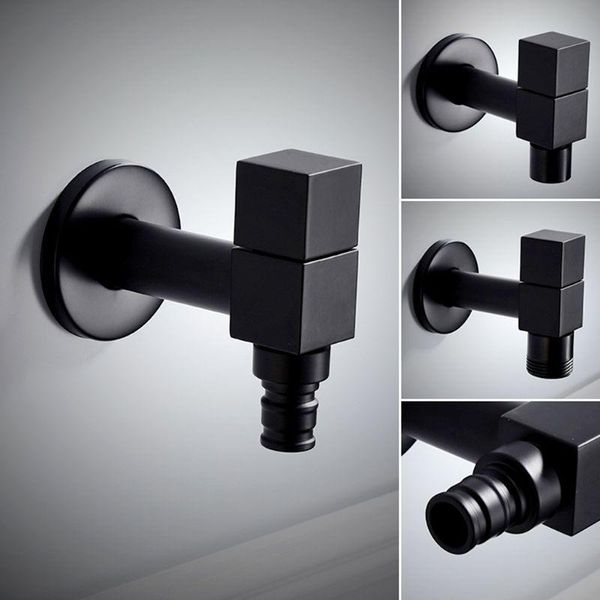 

black metal copper faucet wall mounted washing machine tap bath toilet mop pool water taps for garden bathroom kitchen use