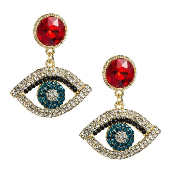 

Novelty Design Crystal Eyes Charms Drop Dangle Earrings Jewelry Hot Sale Girls' Statement Earrings Accessories, Silver