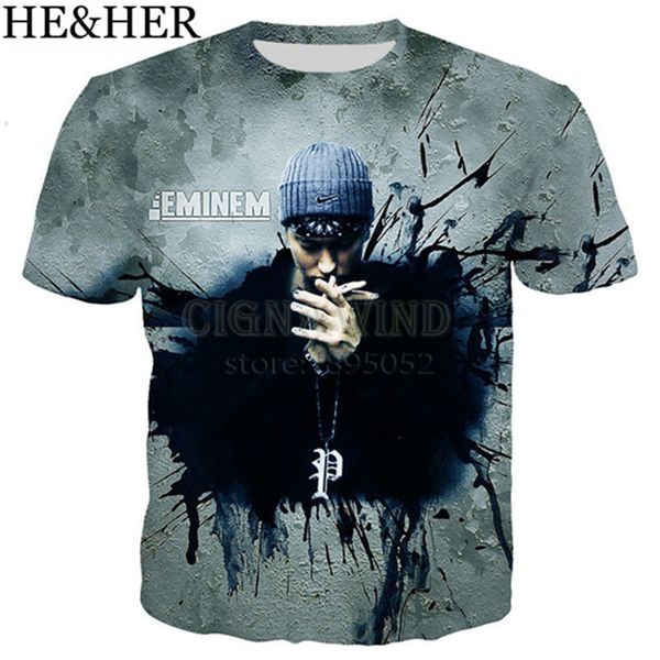 

design rapper eminem style 3d print shirts funny hippie kawaii men clothing