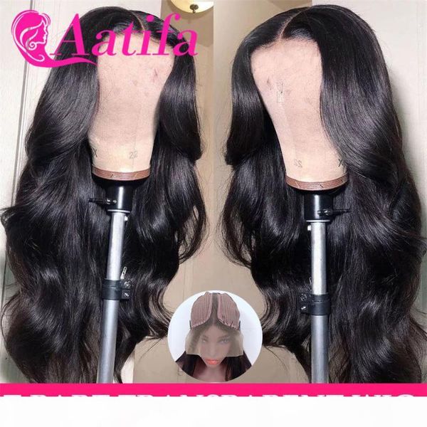 

transparent t part lace wig body wave human hair 13*1 lace part hair pre plucked for women brazilian frontal wig, Black;brown