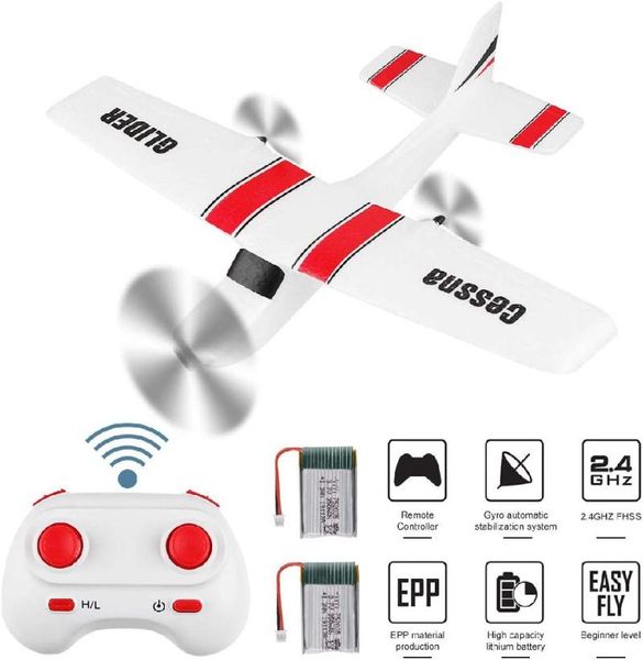 

drones rctown z53 medium foam glider 2 battery remote control toy 2.4ghz epp rc airplane aircraft