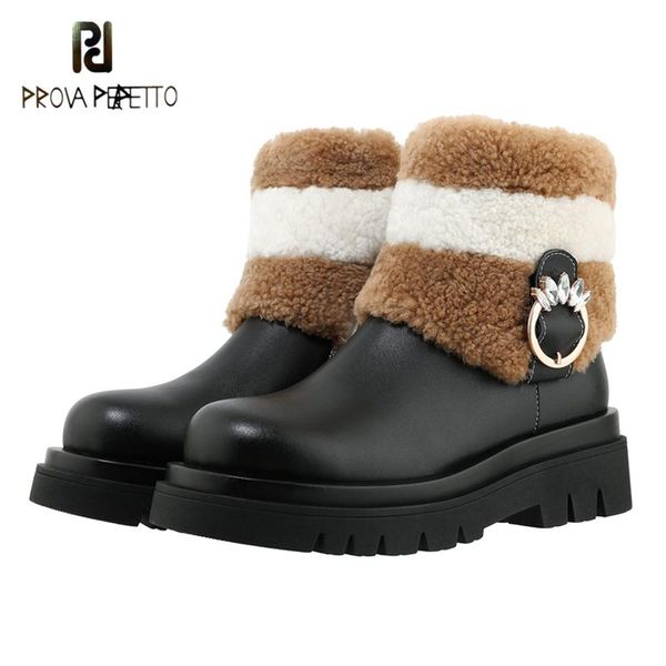 

winter 2020 new plus velvet thick-soled cotton boots women's boots fur warm leather sponge cake bottom short snow, Black
