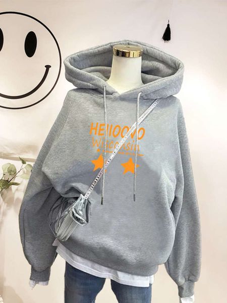 

2sf4bwomen's sweater hooded autumn winter 2020 new fashion ins loose plush thickened pullover foreign style korean jacket, Black
