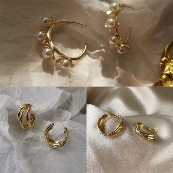 

apqc s'steel concise bead stud earrings for plata minimalist de silver earring pendientes women sterling ley mujer earring hoop, Golden