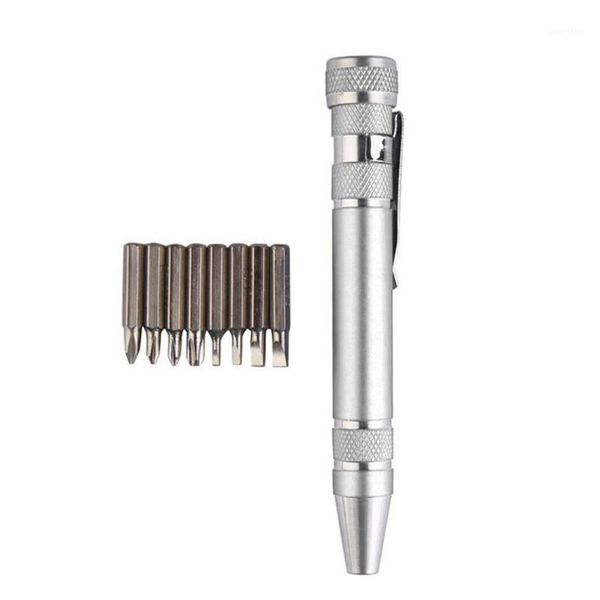 

multi-function pocket eight-in-one screwdriver with magnetic mini portable aluminum tool pen customizable lo-go1