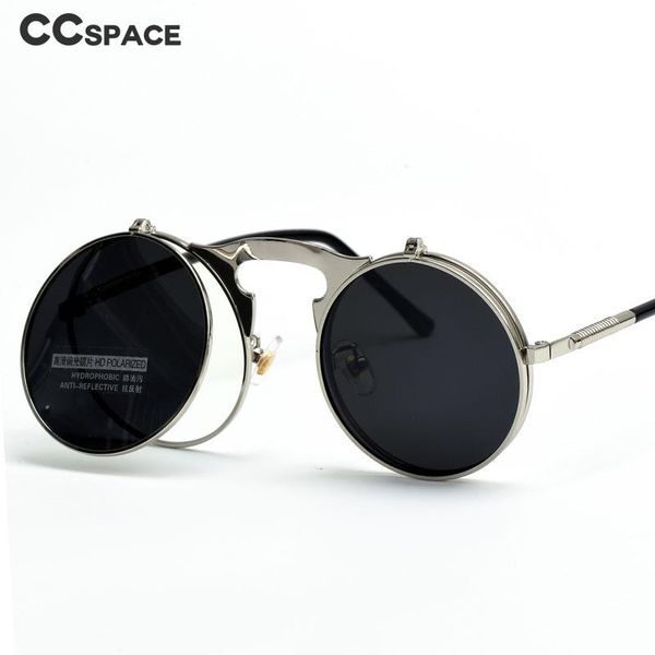 

steampunk sunglasses round metal men designer sunglasses women style retro flip circular double metal designer sunglassesl, White;black