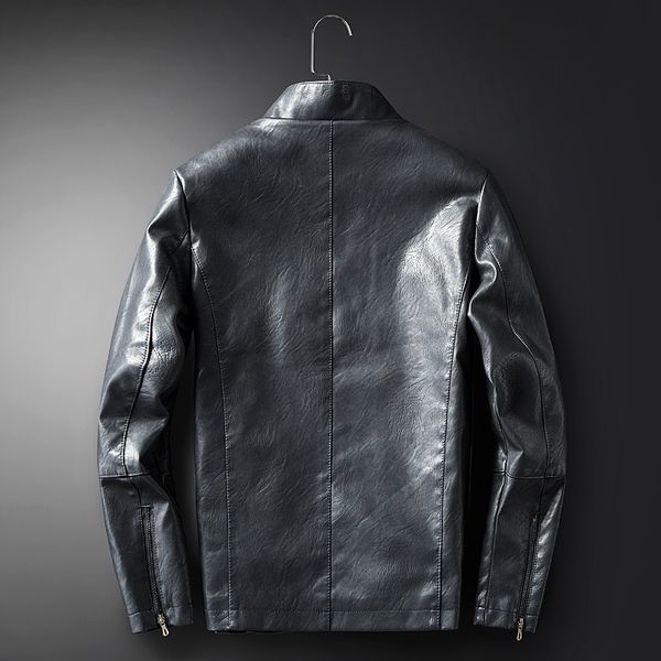 

2021 jacket new synthetic leather jackets from men solid skin weak coat mens fashion coats arrive 22mg, Black