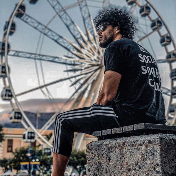 

new assc peach blossom short-sleeved anti social social club cherry blossom summer couple t-shirt, White;black