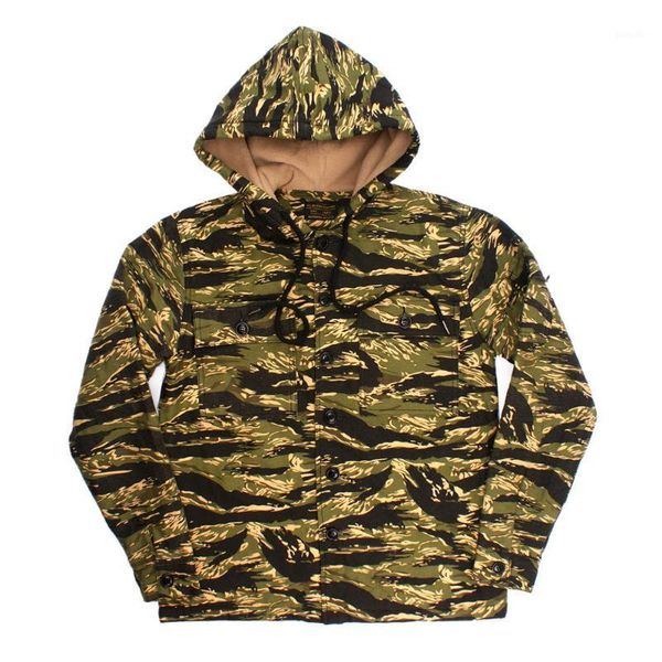 

autumn men tiger camouflage hoodie cotton coat tactical combat uniform fleece inside outdoor camping hunting jacket1, Camo;black