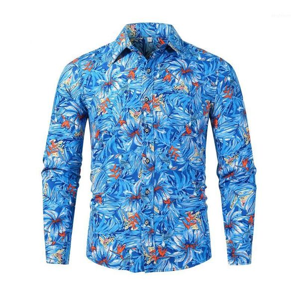 

men's casual shirts the 2021 long-sleeved shirt loose print for men's shirts-music of tide1, White;black