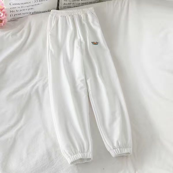 

women high 2021 drawstring jogging plus size new solid fashion let loose hare ladies pants wlyi, Black;white