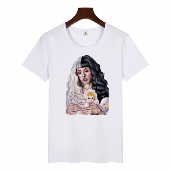 

2020 women funny art print t shirt harajuku aesthetic tshirts female melanie martinez t shirt summer graphic tees women, White