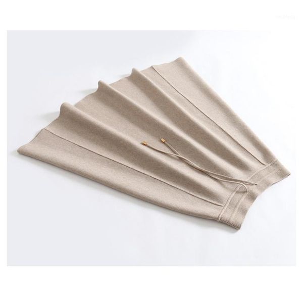 

2020 high waist knitted winter a-line thick fashion women autumn black skirt faldas jupe femme saia1