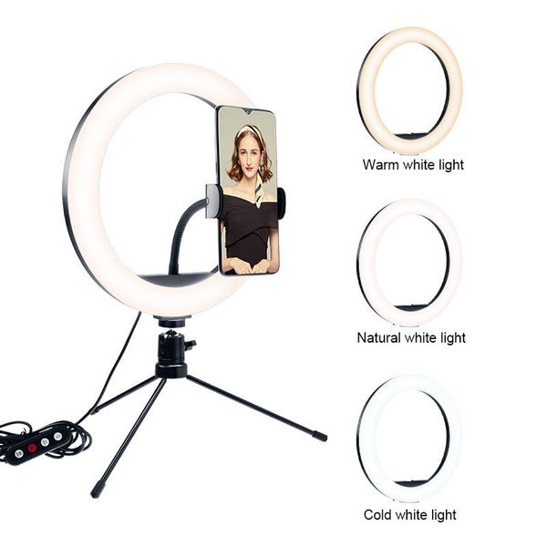 

10inch ring fill light p led selfie dimmable camera phone 26cm ring lamp with stand tripod for makeup video live studio